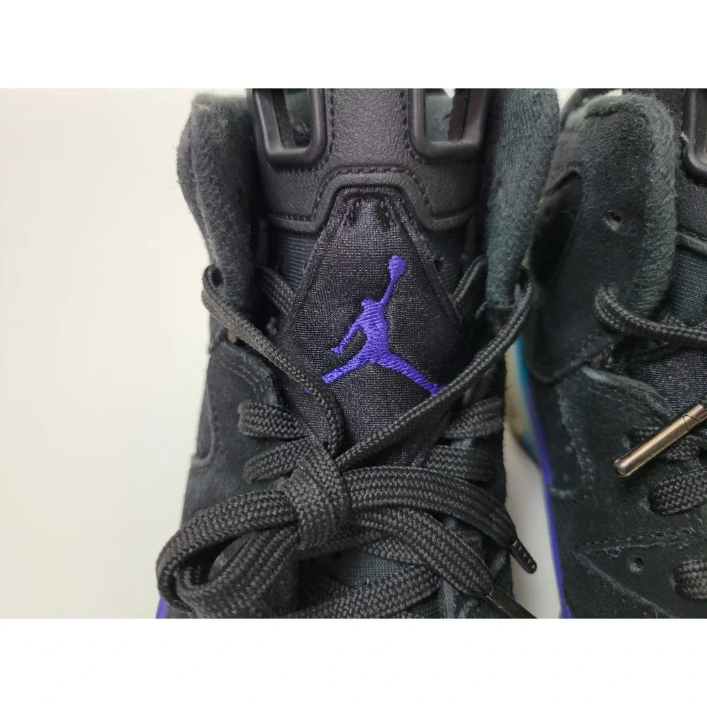 Nike Air Jordan 6 Retro Aqua Black Leather‎ 384665-004 US 5.5Y